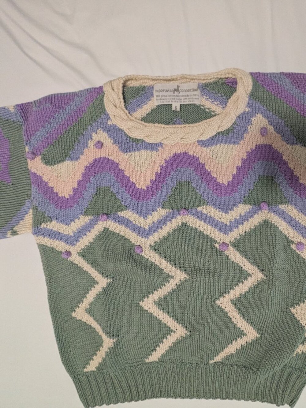 Feminine Pima Cotton Peruvian Connection Pullover id Lovely Pastel Colors, Small